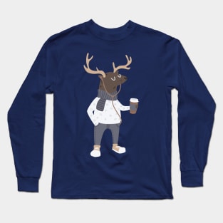 Hipster Deer Long Sleeve T-Shirt